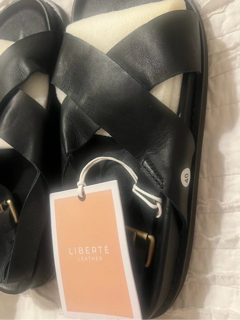 NEW Liberte Leather Capri Black Sandals